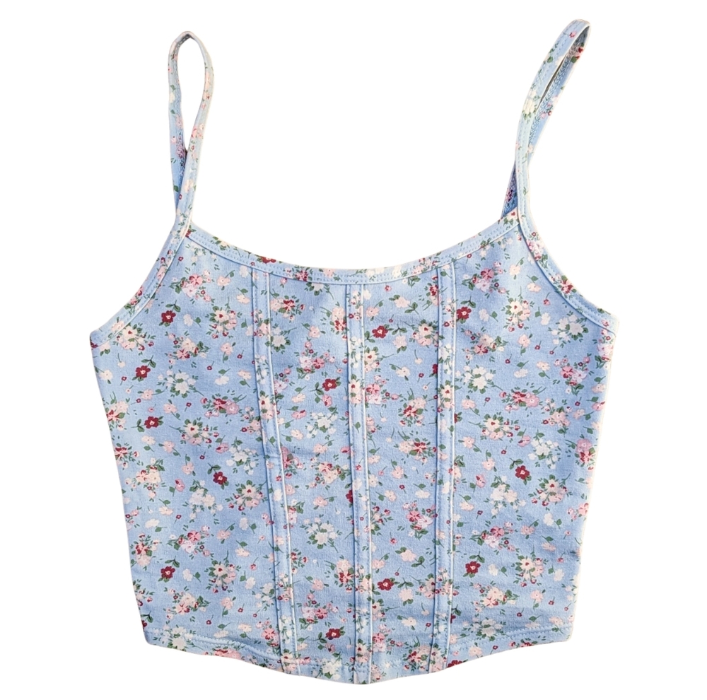 RSQ Corset Style Fitted Crop Tank Top